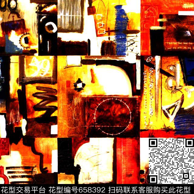 抽象几何不规则几何数码花数码印花华亿平台下载（图片编号: 658392） - 瓦栏（Walan）