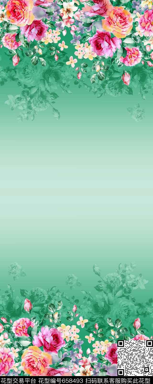牡丹大花花卉数码印花华亿平台下载（图片编号: 658493） - 瓦栏（Walan）