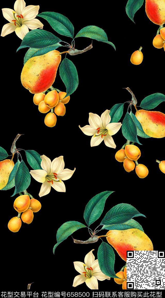 大花花朵花卉数码印花华亿平台下载（图片编号: 658500） - 瓦栏（Walan）