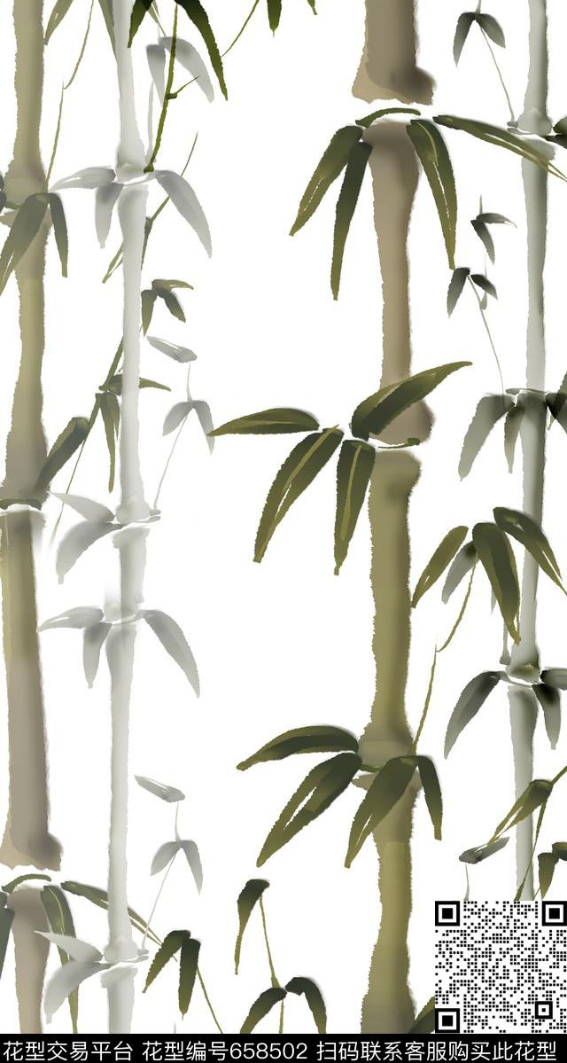 竹大花花朵数码印花华亿平台下载（图片编号: 658502） - 瓦栏（Walan）