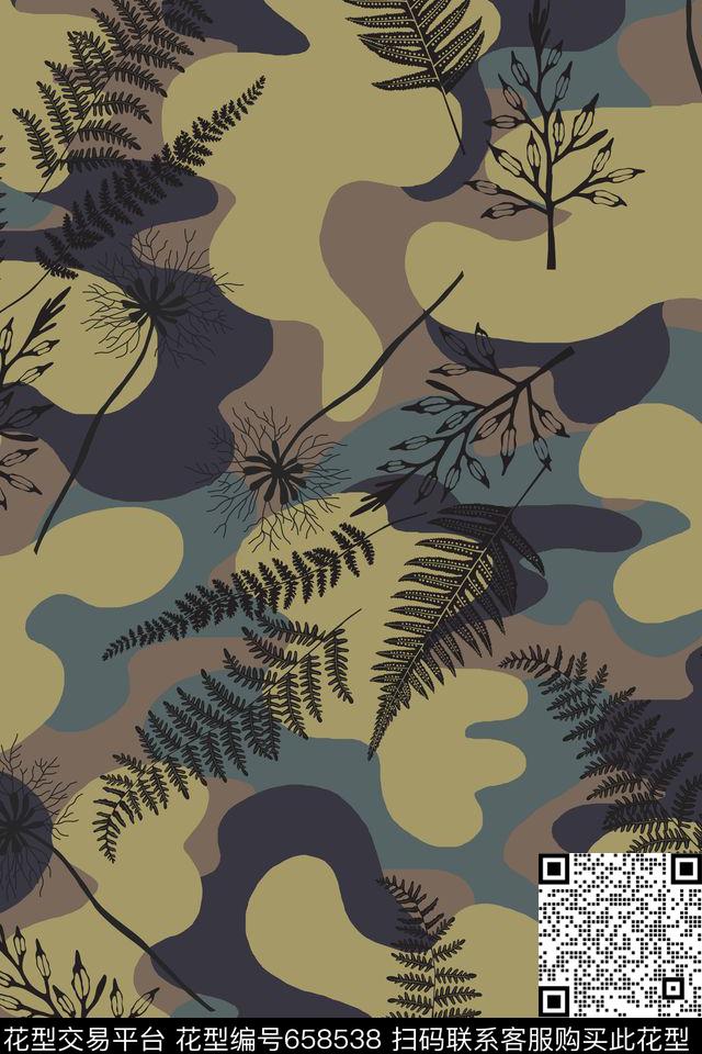迷彩男士泳装热带植物传统印花华亿平台下载（图片编号: 658538） - 瓦栏（Walan）