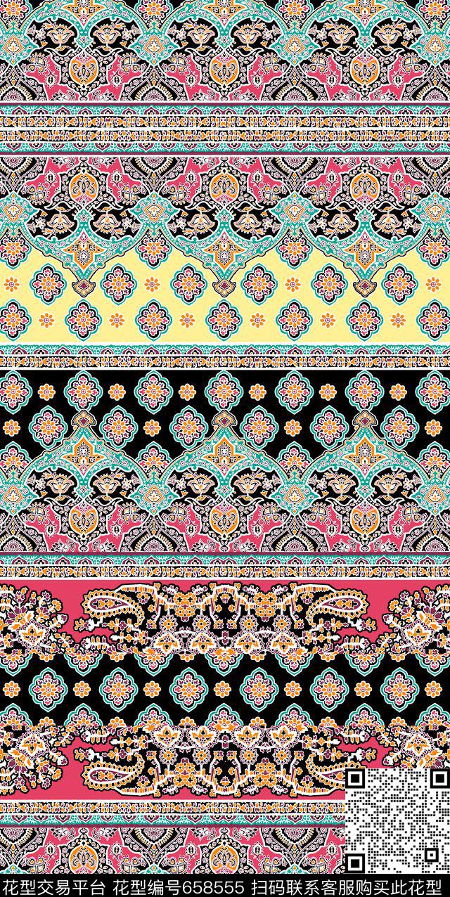 民族风火腿花佩斯利传统印花华亿平台下载（图片编号: 658555） - 瓦栏（Walan）
