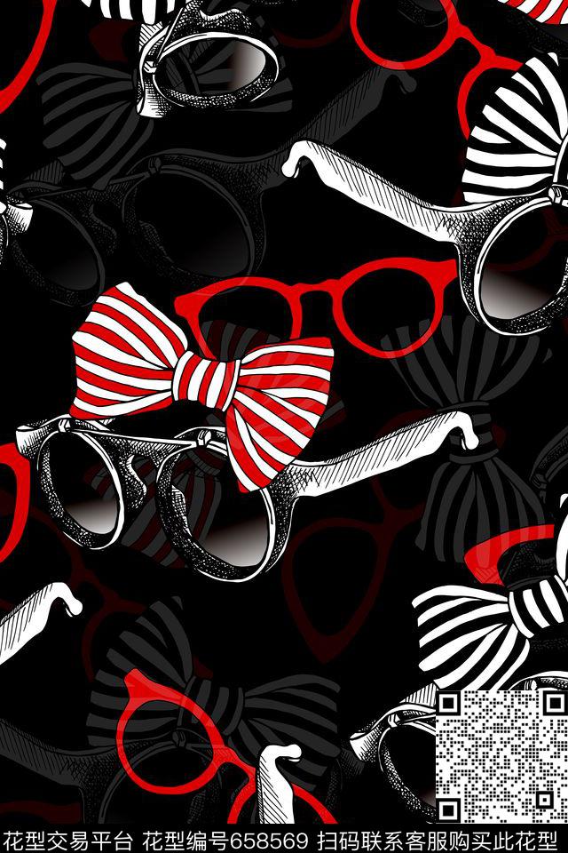 时尚趣味眼镜墨镜数码印花华亿平台下载（图片编号: 658569） - 瓦栏（Walan）