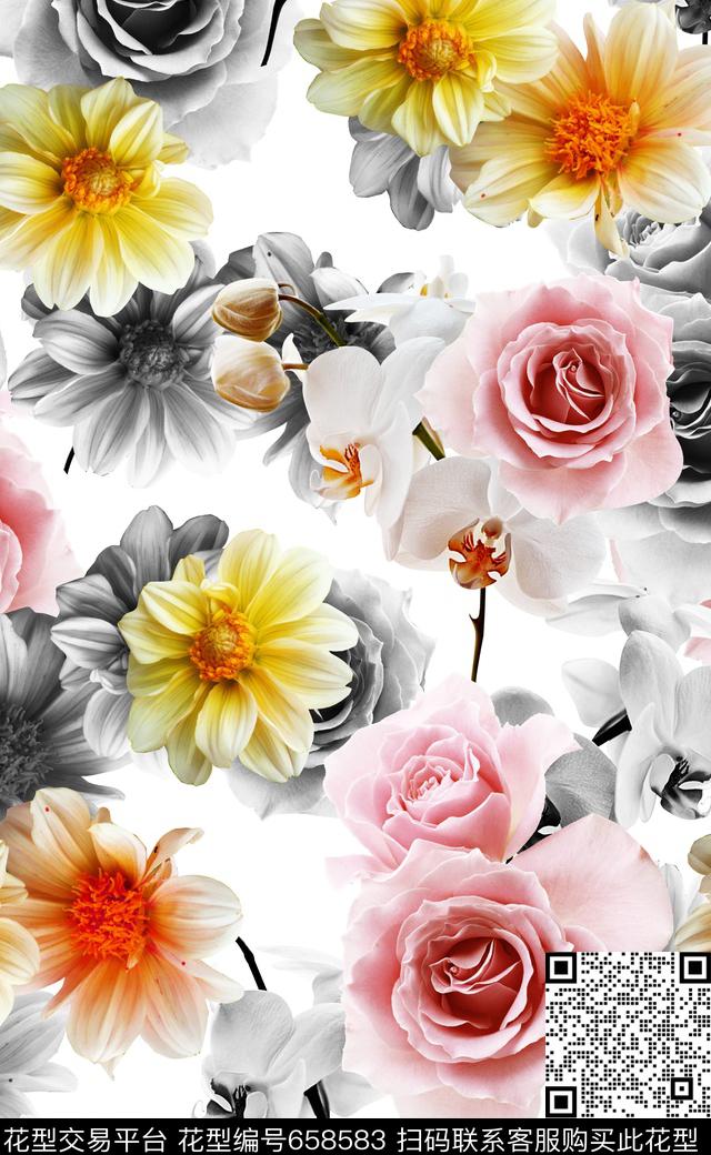 高清花卉真实花卉数码印花数码印花华亿平台下载（图片编号: 658583） - 瓦栏（Walan）