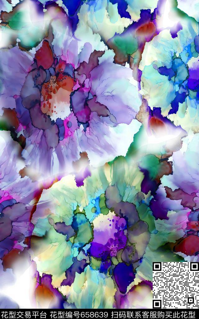 洋阳---花卉数码印花华亿平台下载（图片编号: 658639） - 瓦栏（Walan）