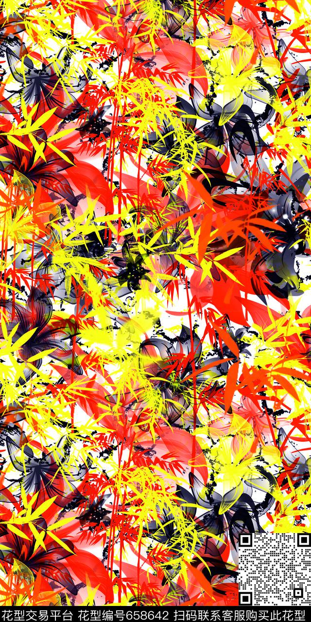 bambooflowersChinese数码印花华亿平台下载（图片编号: 658642） - 瓦栏（Walan）