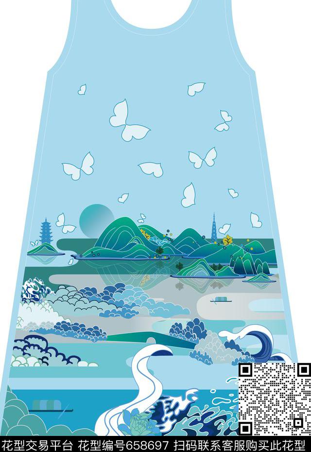 丝巾杭州西湖数码印花华亿平台下载（图片编号: 658697） - 瓦栏（Walan）