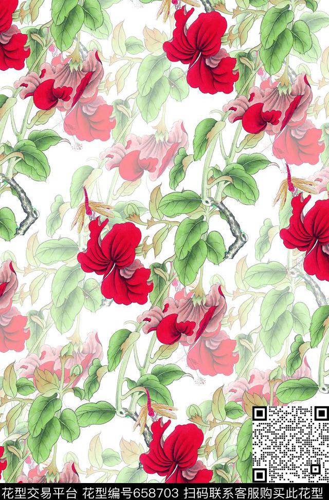 时尚抽象手绘水彩画植物花卉数码印花时尚潮流中国风旗袍水墨画数码印花抽象渐变纹理清爽春夏柔和系列印花数码印花华亿平台下载（图片编号: 658703） - 瓦栏（Walan）