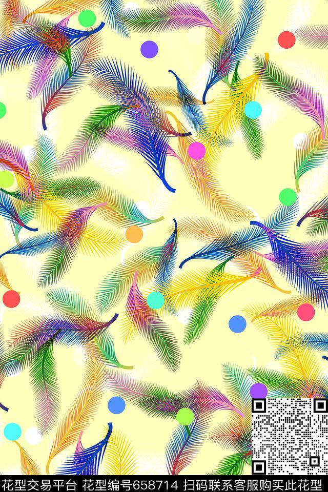 女装动物纹羽毛数码印花华亿平台下载（图片编号: 658714） - 瓦栏（Walan）