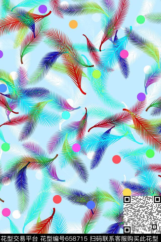 女装动物纹羽毛数码印花华亿平台下载（图片编号: 658715） - 瓦栏（Walan）