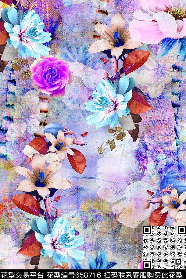 女装花卉风景数码印花华亿平台下载（图片编号: 658716） - 瓦栏（Walan）