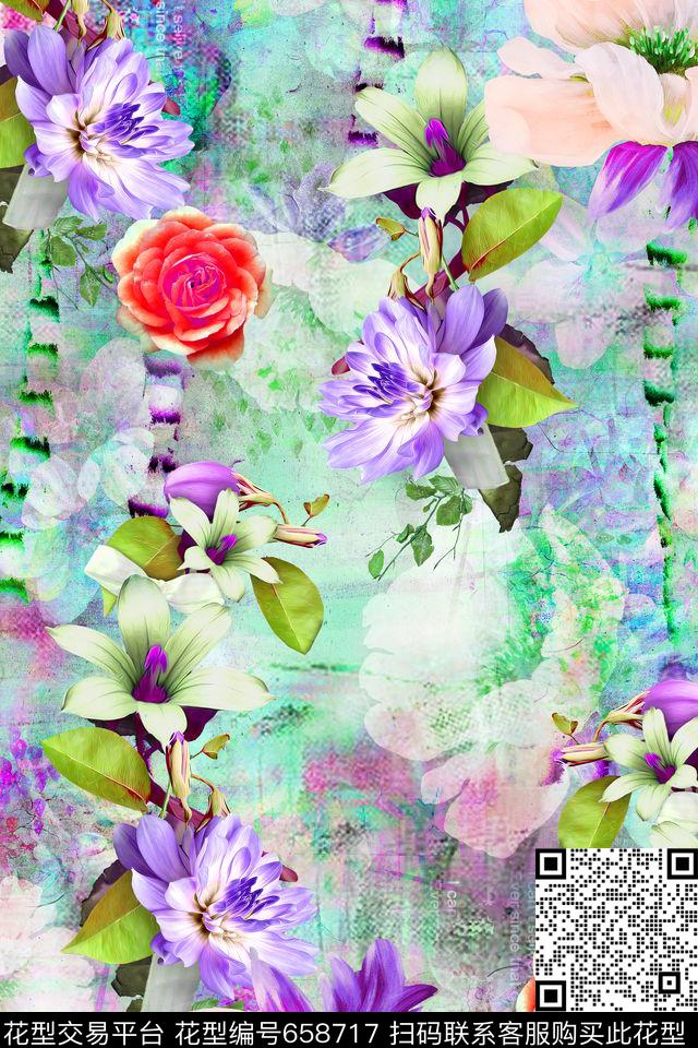 女装花卉风景数码印花华亿平台下载（图片编号: 658717） - 瓦栏（Walan）