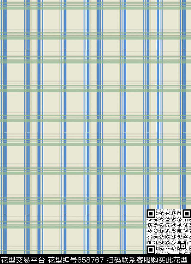 格子清新简约数码印花华亿平台下载（图片编号: 658767） - 瓦栏（Walan）