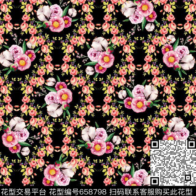 满版手绘小碎花数码印花华亿平台下载（图片编号: 658798） - 瓦栏（Walan）