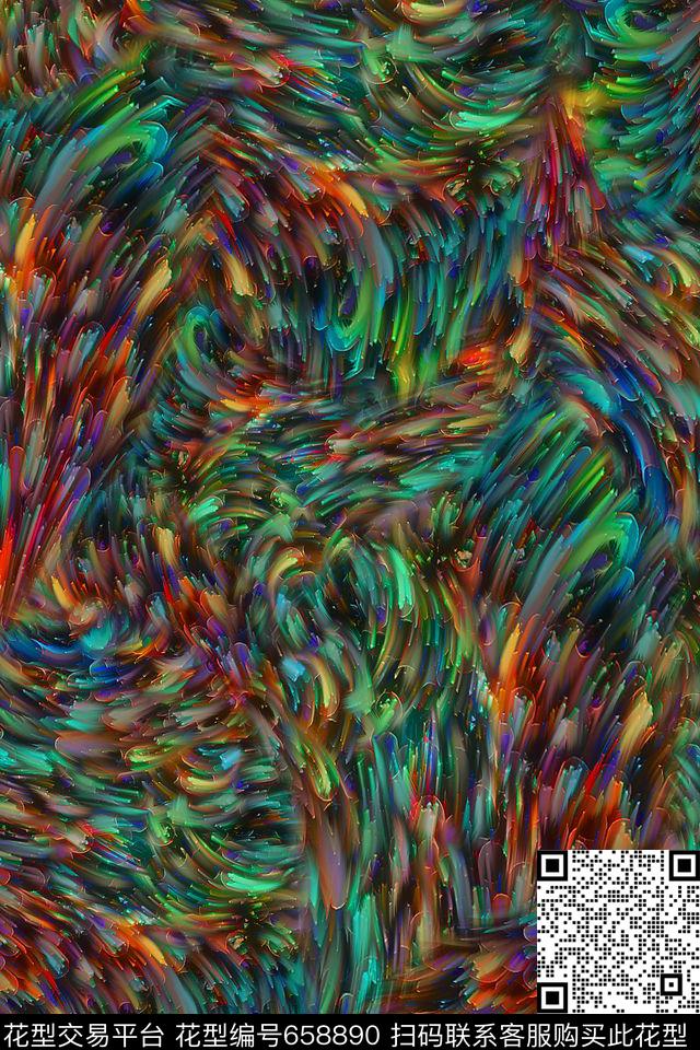 抽象纹理霓虹数码印花华亿平台下载（图片编号: 658890） - 瓦栏（Walan）