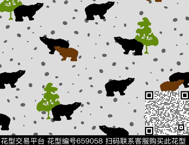 动物野兽熊传统印花华亿平台下载（图片编号: 659058） - 瓦栏（Walan）