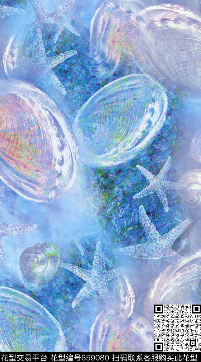 海洋生物创意趣味数码印花华亿平台下载（图片编号: 659080） - 瓦栏（Walan）