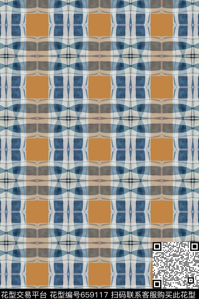 休闲时尚时尚男士格子图案数码印花华亿平台下载（图片编号: 659117） - 瓦栏（Walan）