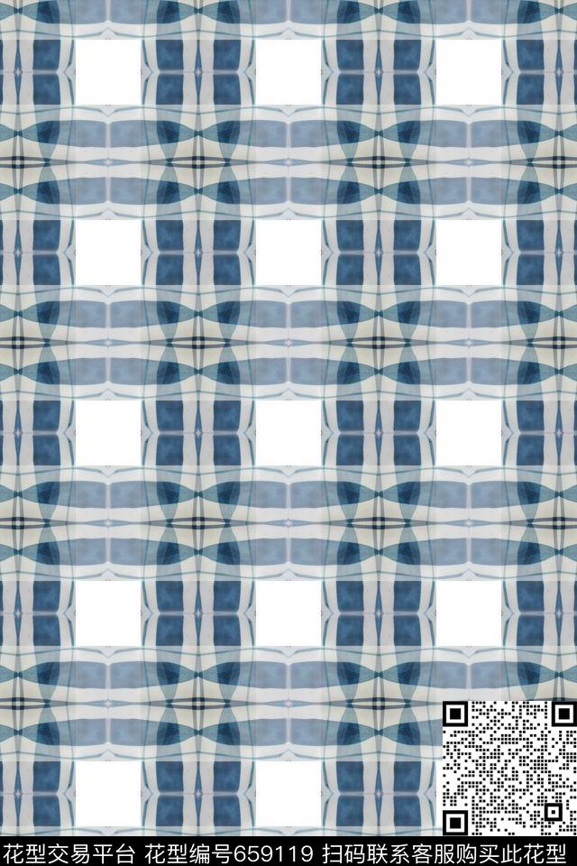 休闲时尚时尚男士格子图案数码印花华亿平台下载（图片编号: 659119） - 瓦栏（Walan）