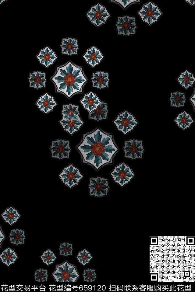 时尚男士民族风图案休闲时尚数码印花华亿平台下载（图片编号: 659120） - 瓦栏（Walan）