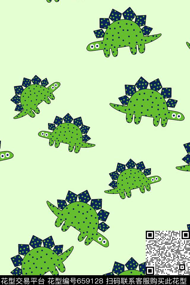 趣味卡通恐龙传统印花华亿平台下载（图片编号: 659128） - 瓦栏（Walan）