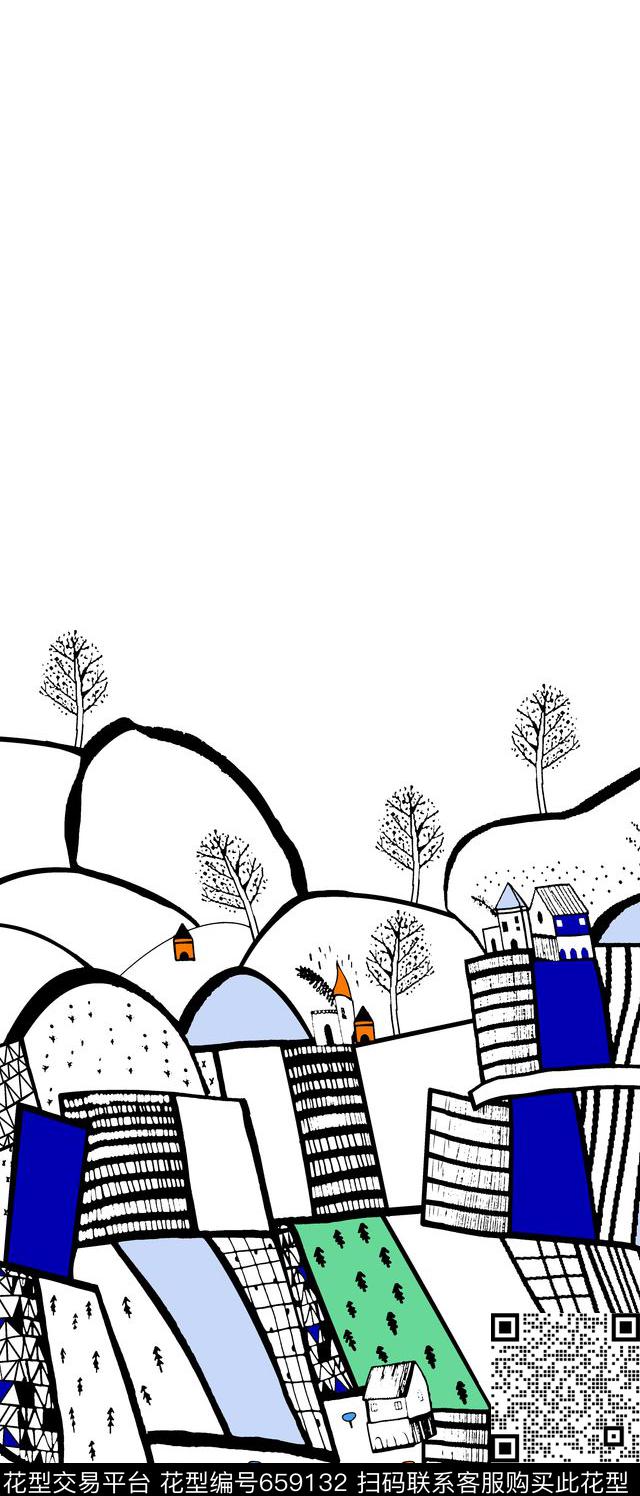 卡通条纹大牌风数码印花华亿平台下载（图片编号: 659132） - 瓦栏（Walan）