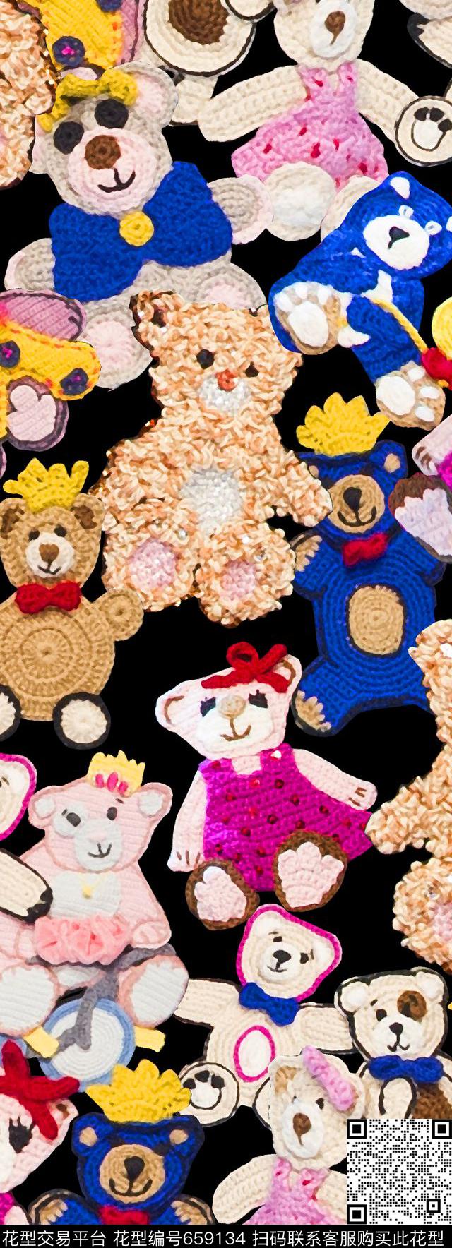 卡通条纹大牌风数码印花华亿平台下载（图片编号: 659134） - 瓦栏（Walan）