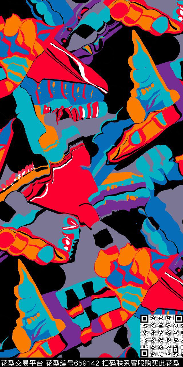 绚丽华贵时尚传统印花华亿平台下载（图片编号: 659142） - 瓦栏（Walan）