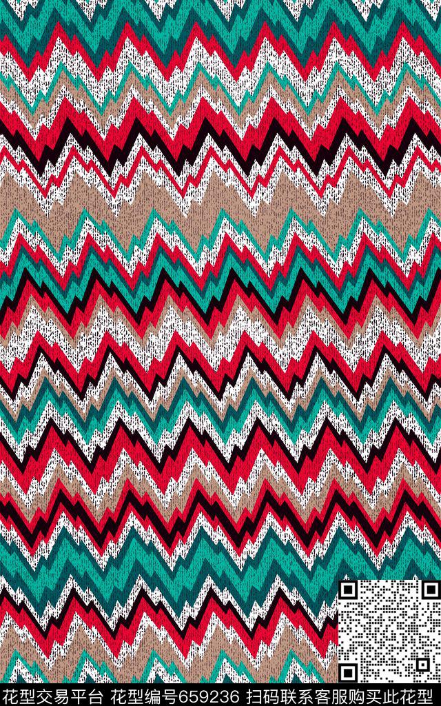 民族风情0分色区波浪条纹传统印花华亿平台下载（图片编号: 659236） - 瓦栏（Walan）