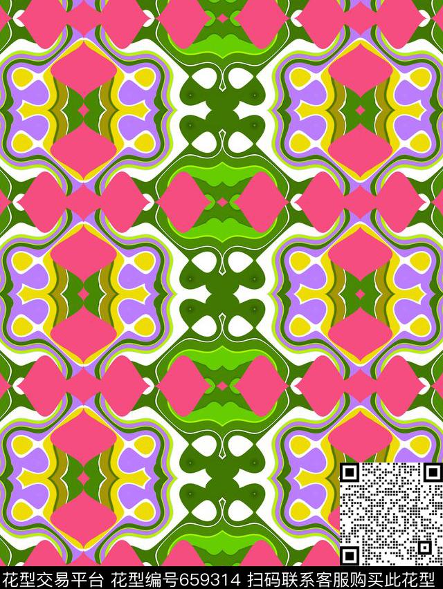 几何时尚色块传统印花华亿平台下载（图片编号: 659314） - 瓦栏（Walan）