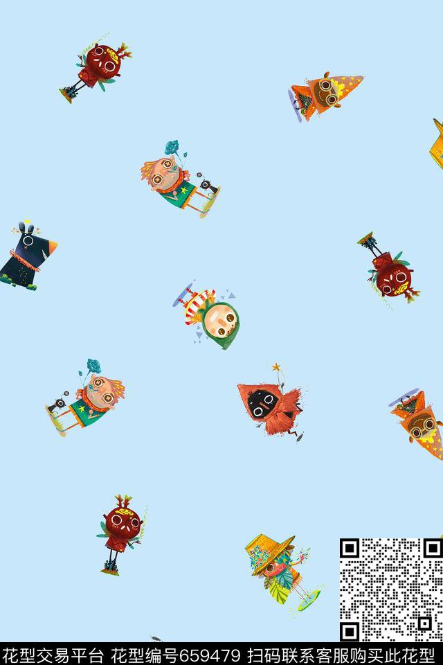 卡通动物、卡通人物数码印花华亿平台下载（图片编号: 659479） - 瓦栏（Walan）