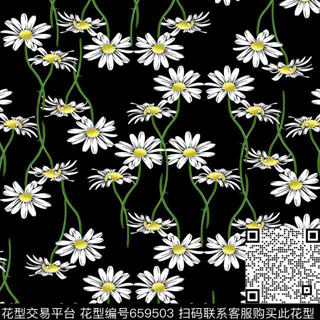 小清新满地套色传统印花华亿平台下载（图片编号: 659503） - 瓦栏（Walan）