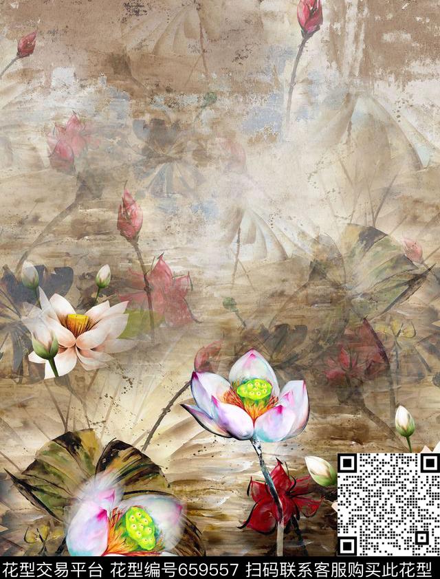 中国风素雅大气数码印花华亿平台下载（图片编号: 659557） - 瓦栏（Walan）