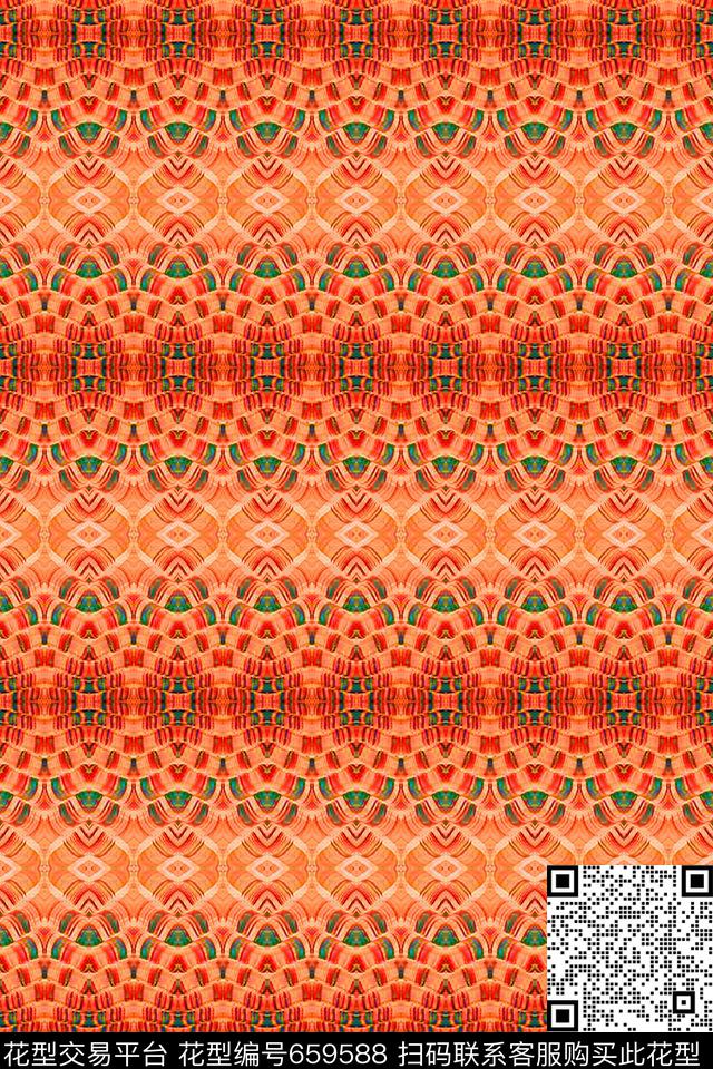 条纹混搭夏日风光泳装数码印花华亿平台下载（图片编号: 659588） - 瓦栏（Walan）