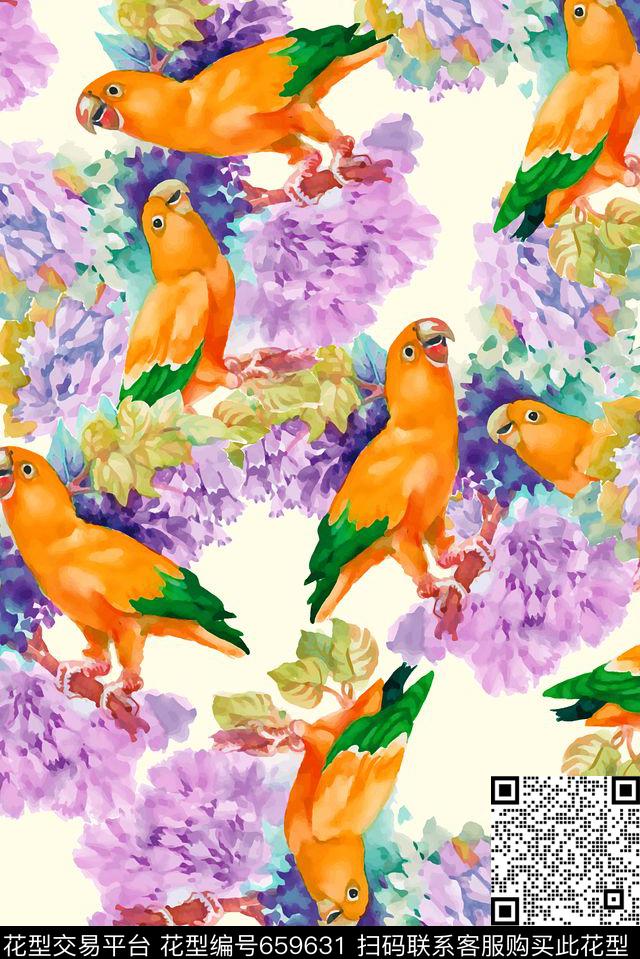 花朵花卉时尚大气数码印花华亿平台下载（图片编号: 659631） - 瓦栏（Walan）