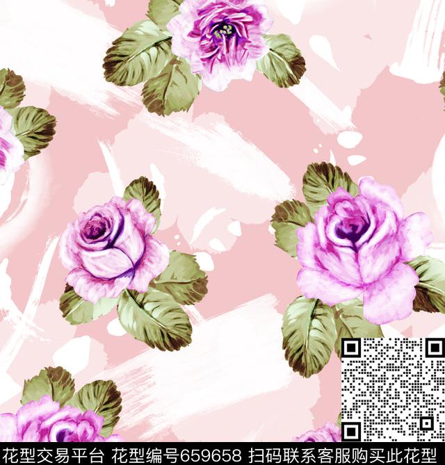 田园小清新笔刷数码印花华亿平台下载（图片编号: 659658） - 瓦栏（Walan）