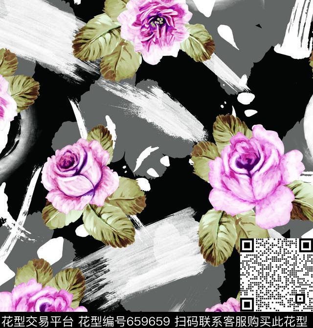 田园小清新笔刷数码印花华亿平台下载（图片编号: 659659） - 瓦栏（Walan）