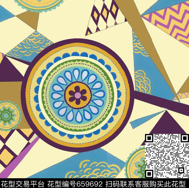 不规则几何小方块解构数码印花华亿平台下载（图片编号: 659692） - 瓦栏（Walan）