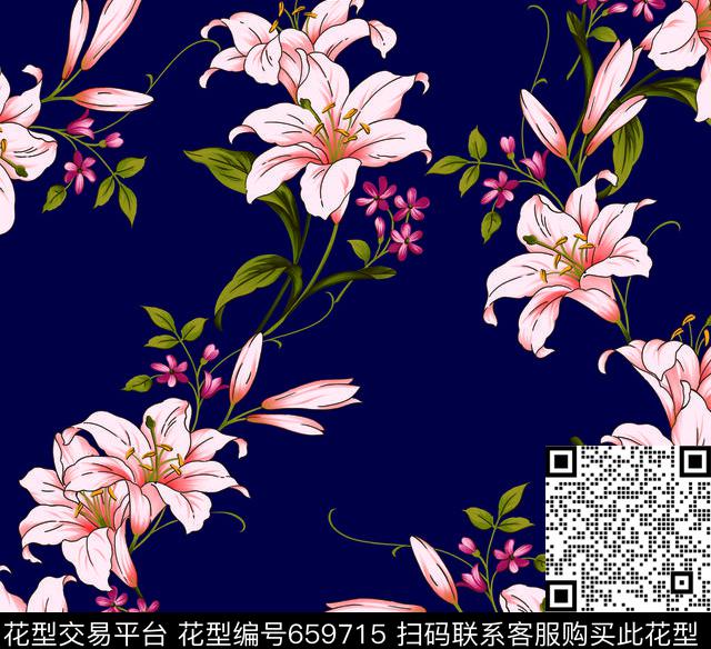 2017年女装新花卉花卉花朵传统印花华亿平台下载（图片编号: 659715） - 瓦栏（Walan）
