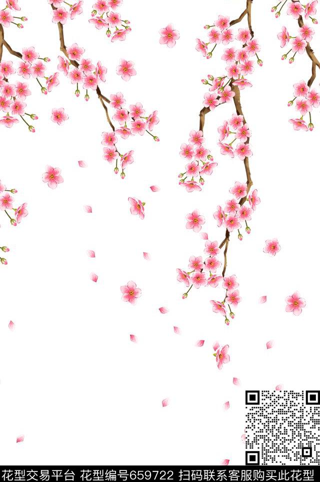 小碎花玫瑰牡丹数码印花华亿平台下载（图片编号: 659722） - 瓦栏（Walan）