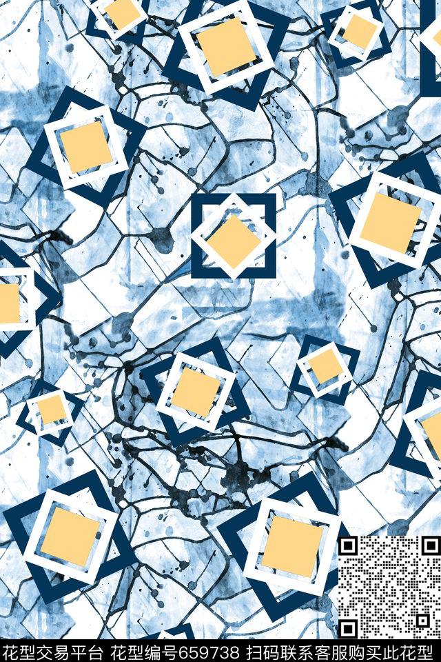 几何肌理手绘数码印花华亿平台下载（图片编号: 659738） - 瓦栏（Walan）