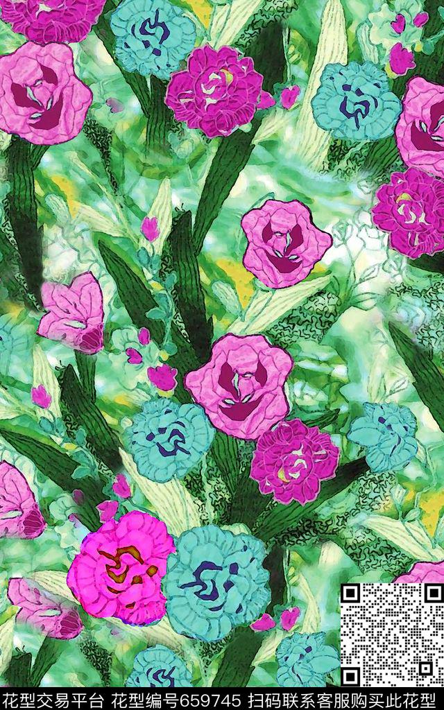 卡通条纹大牌风数码印花华亿平台下载（图片编号: 659745） - 瓦栏（Walan）