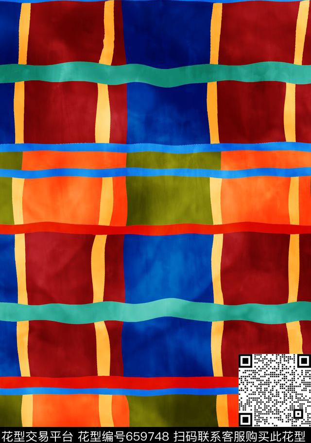 卡通条纹大牌风数码印花华亿平台下载（图片编号: 659748） - 瓦栏（Walan）