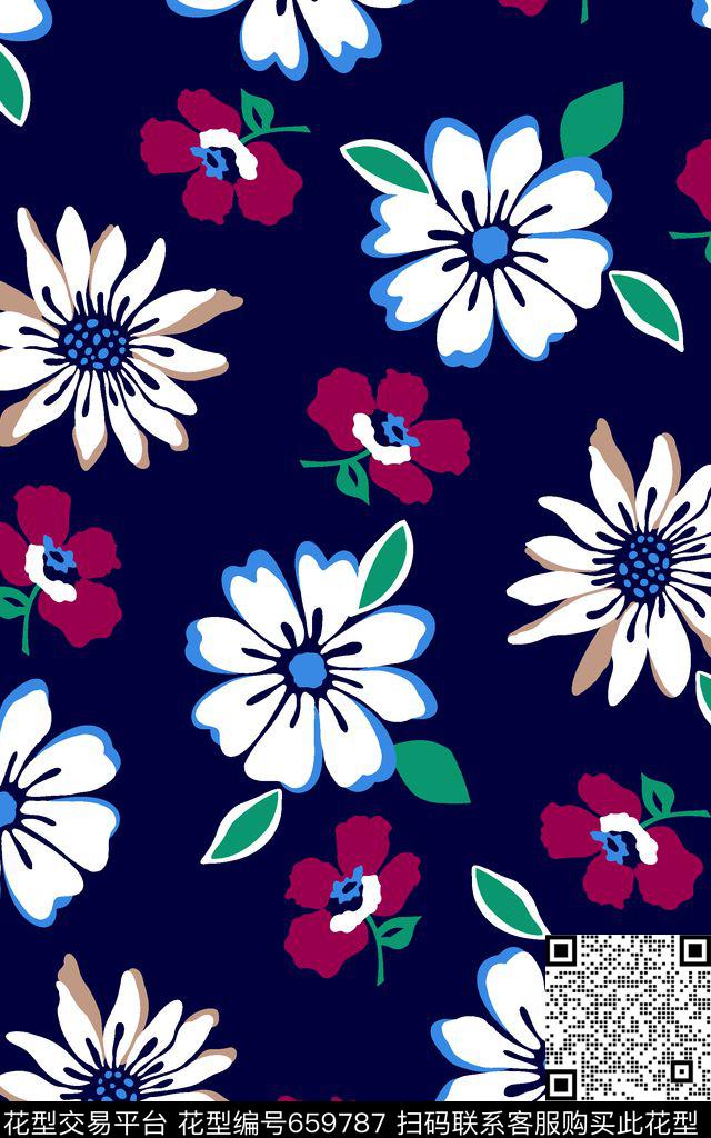 简约花卉0分色区小碎花传统印花华亿平台下载（图片编号: 659787） - 瓦栏（Walan）