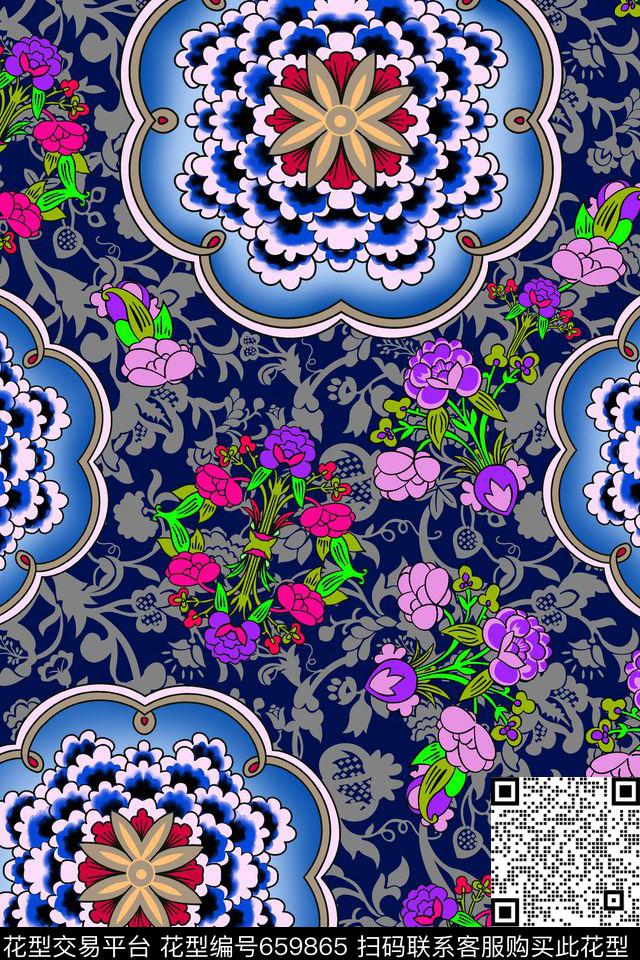 民族风宫廷风简欧传统印花华亿平台下载（图片编号: 659865） - 瓦栏（Walan）