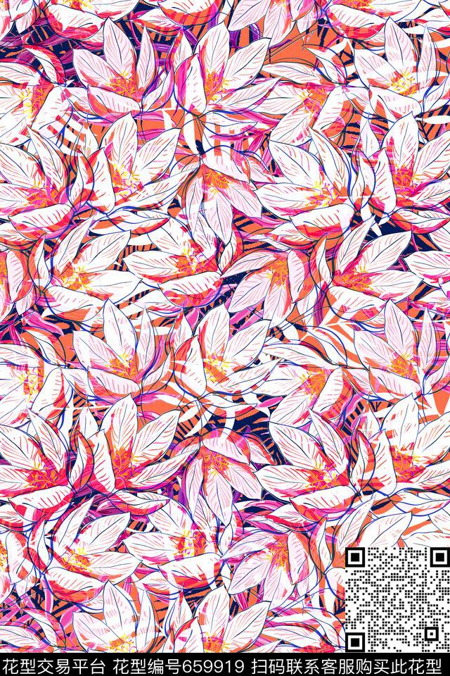 花卉花朵传统印花华亿平台下载（图片编号: 659919） - 瓦栏（Walan）