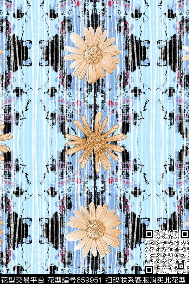 花卉肌理传统数码印花华亿平台下载（图片编号: 659951） - 瓦栏（Walan）