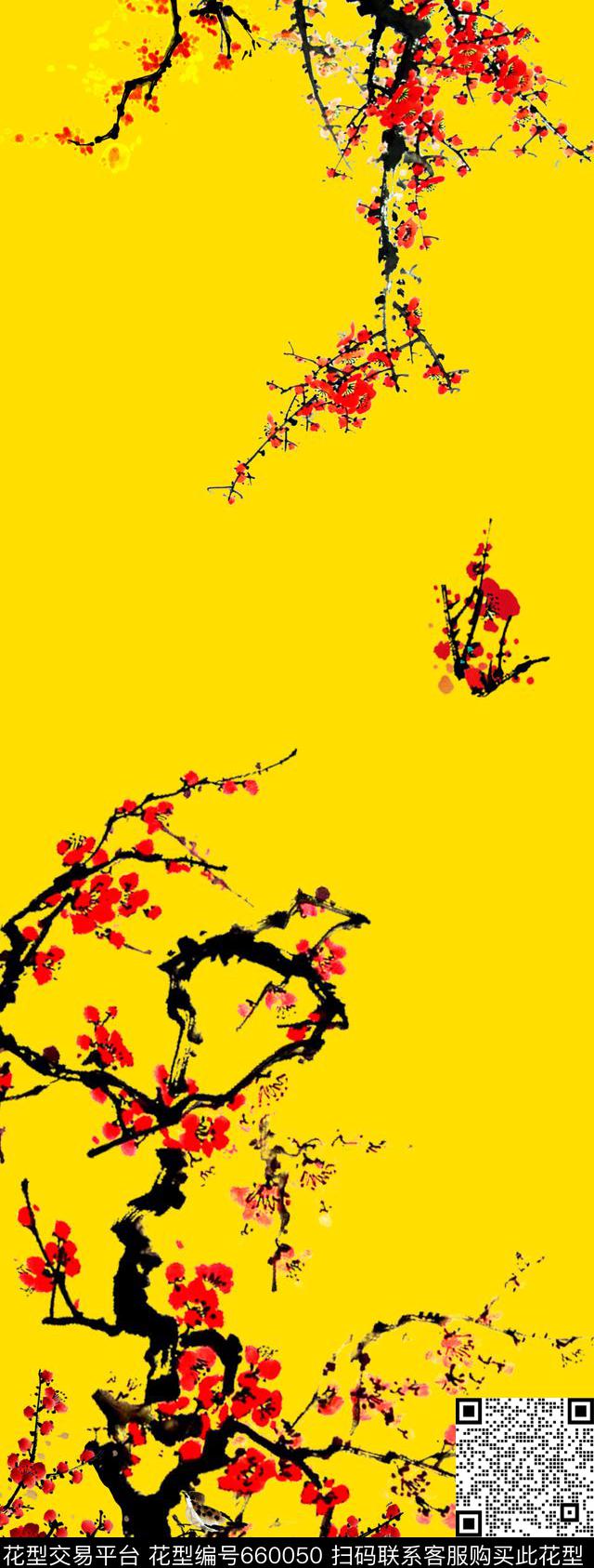 花中国风民族风数码印花华亿平台下载（图片编号: 660050） - 瓦栏（Walan）