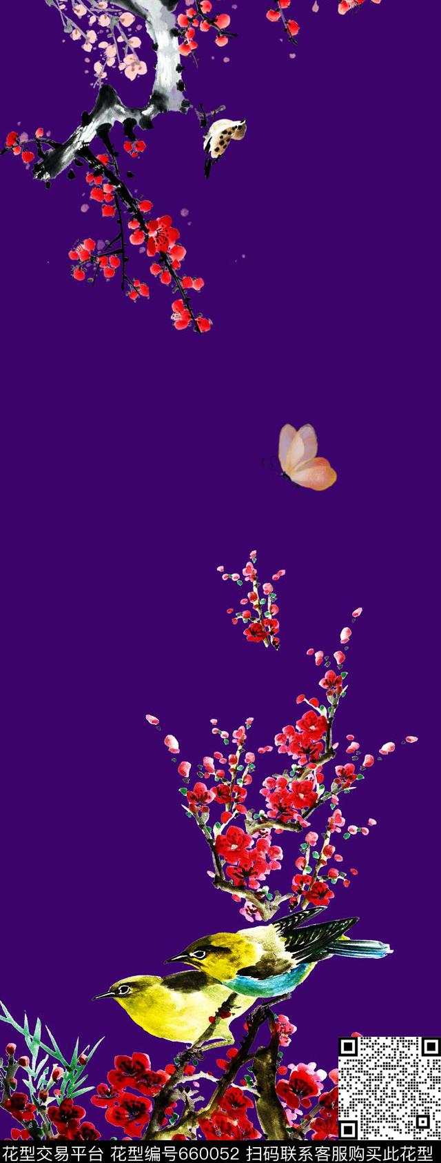 花中国风民族风数码印花华亿平台下载（图片编号: 660052） - 瓦栏（Walan）