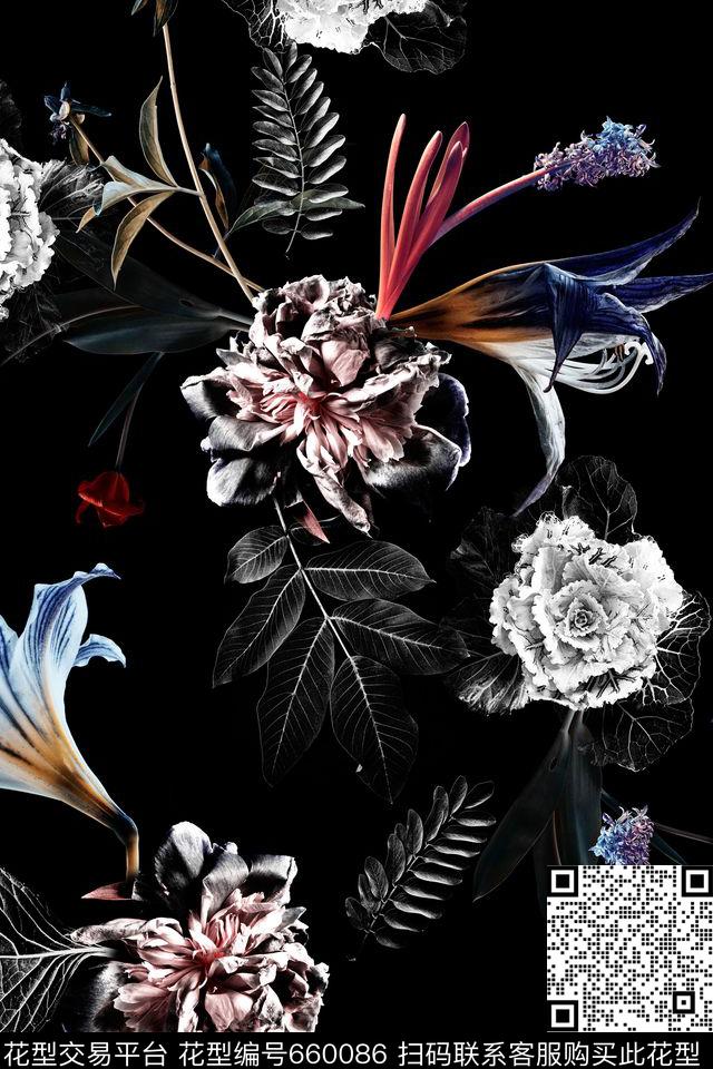 热带巴西花卉数码印花华亿平台下载（图片编号: 660086） - 瓦栏（Walan）